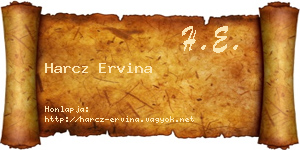 Harcz Ervina névjegykártya